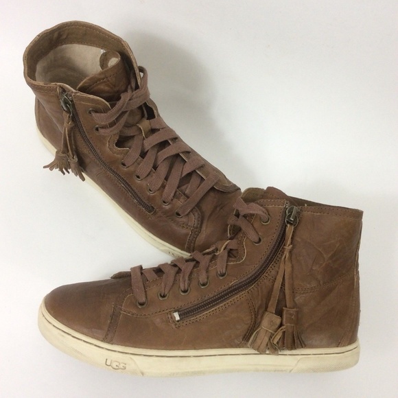 ugg leather high top sneakers